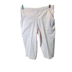 Croft and Barrow Light Pink Pull On Elastic Waist Flat Front Cropped Pants Sz 4P